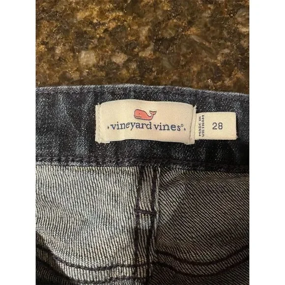 Vineyard Vines Women's Cropped Jeans Size 28 Dark Blue Relaxed Fit - Picture 9 of 10